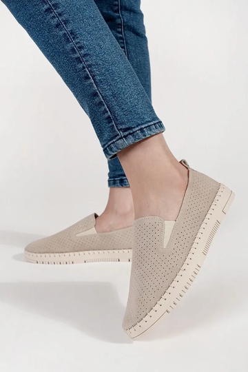 Beežid nahast mokasiinid kerge 2