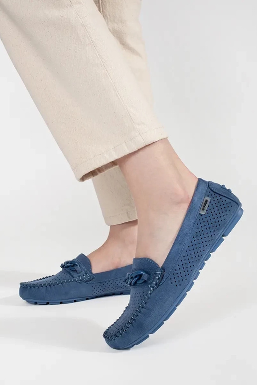 Sinised aukudega naiste mokasiinid...