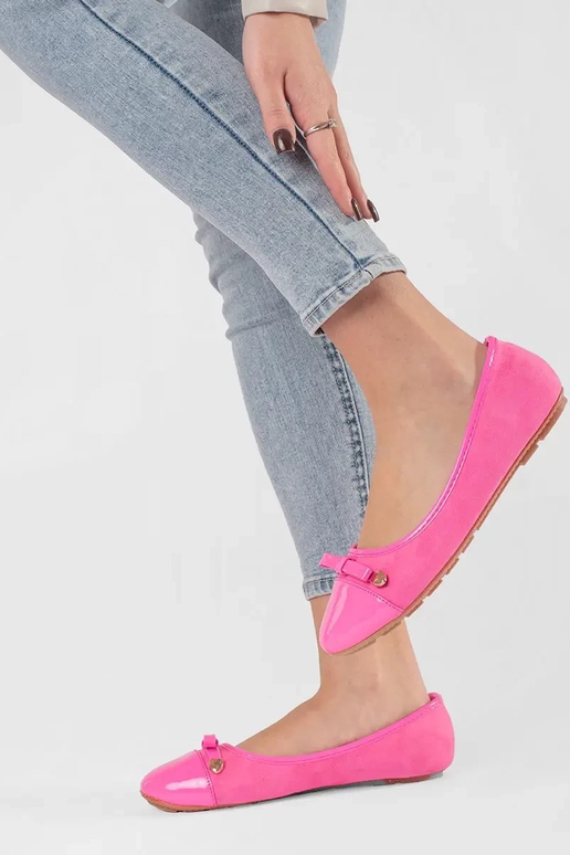 Roosa värvi ballerina kingad lakast