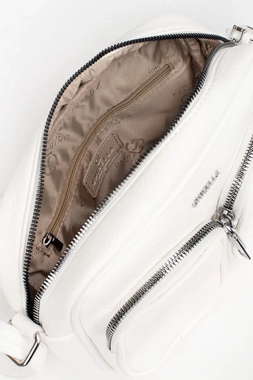 valge väike kott taskutega