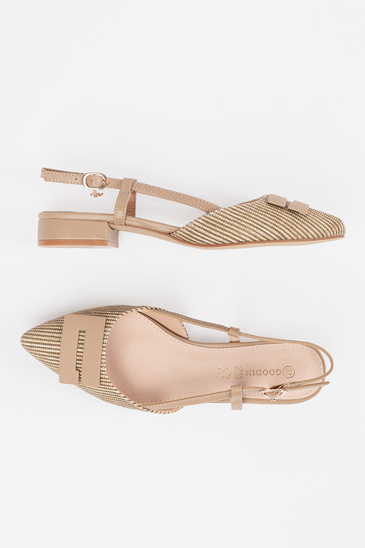 Tumedat hallikaspruuni sandaal