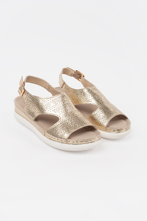 Kuldse värvi sandaalid kõrgel platvormil