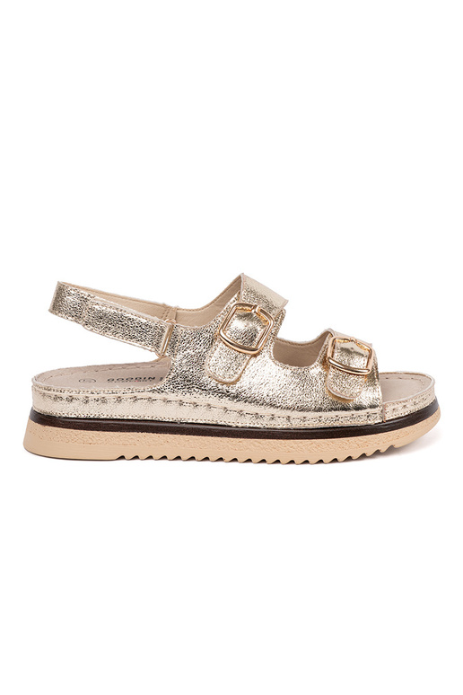 kuldne sandaalid kuldsete elementidega