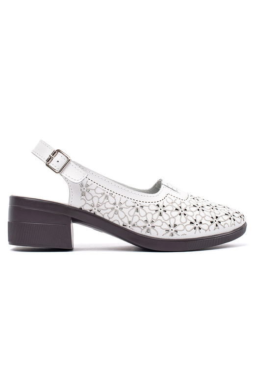 Valged värvi madala kontsaga sandaalid