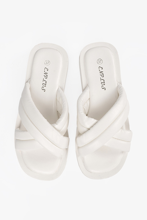 Naiste sussid platvormiga valge värviga