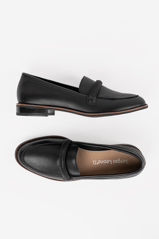 Mustad naiste mokasiinid nahast...