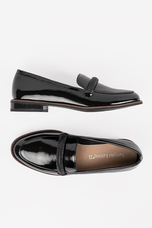 Mustad naiste mokasiinid nahkse...