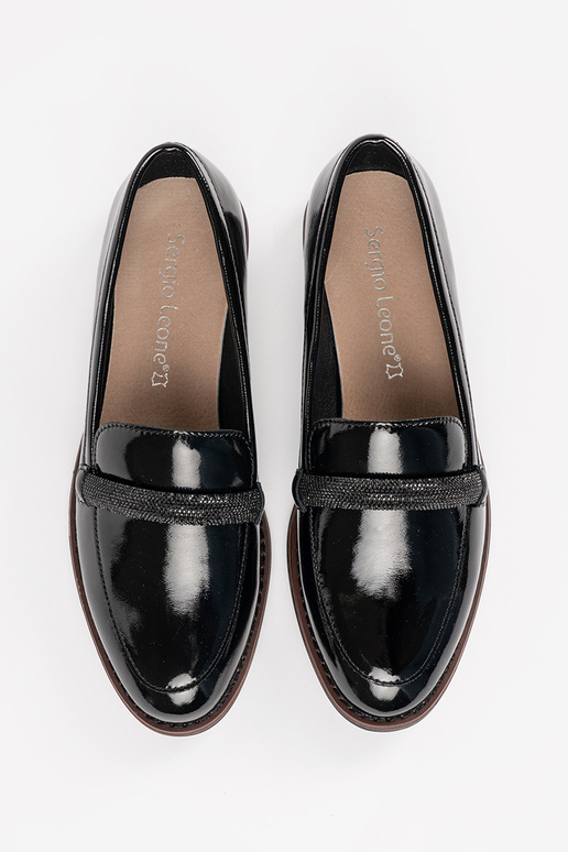 Mustad naiste mokasiinid nahkse...