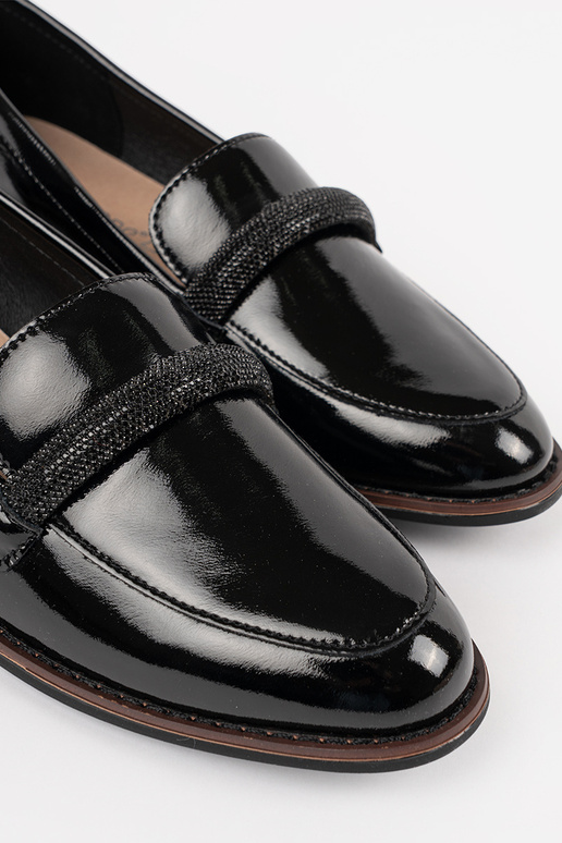 Mustad naiste mokasiinid nahkse...