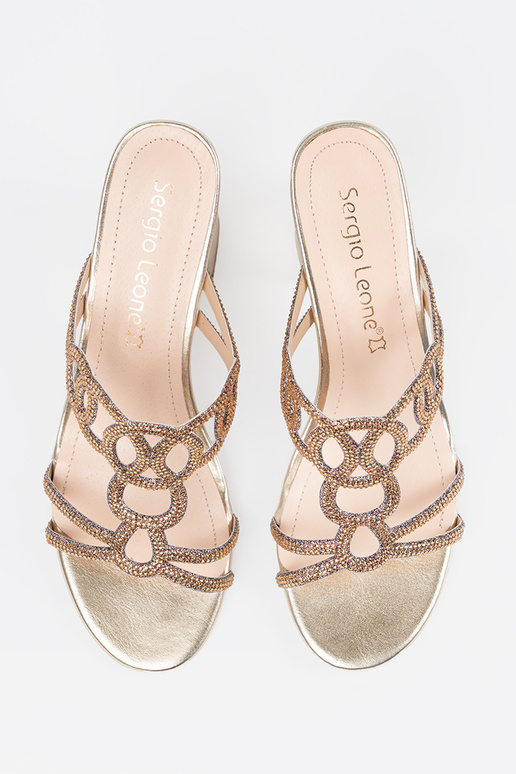 Kuldset värvi kontsaga sussid, Sergio...