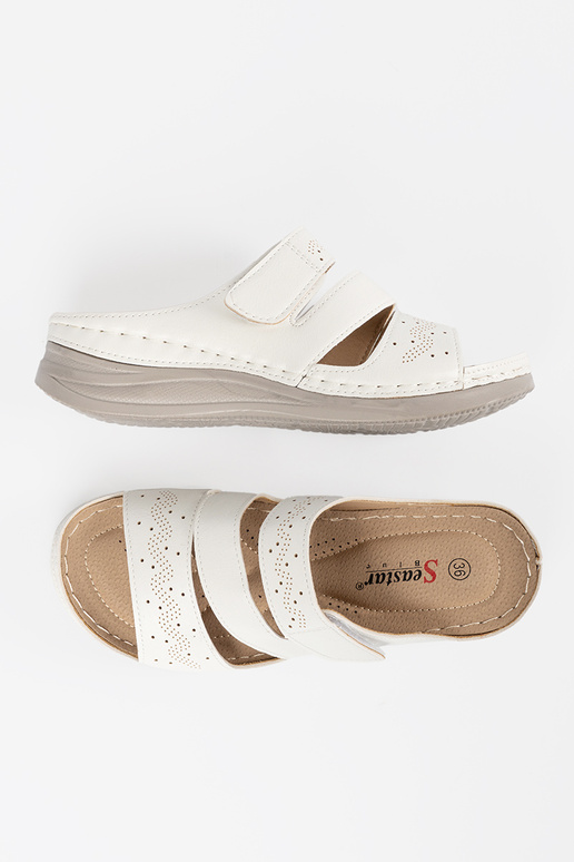 Madala platvormiga sandaalid valge värvi