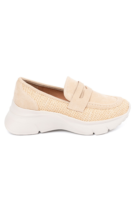 Elevandiluu värvi kingad paksul tallal