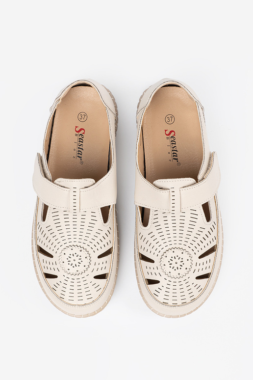 Pealiste saapad ažuurne Velcro beež