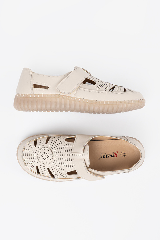 Pealiste saapad ažuurne Velcro beež