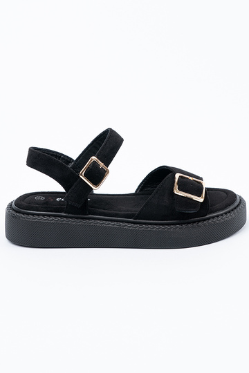 Mustad sandaalid kinniseguga