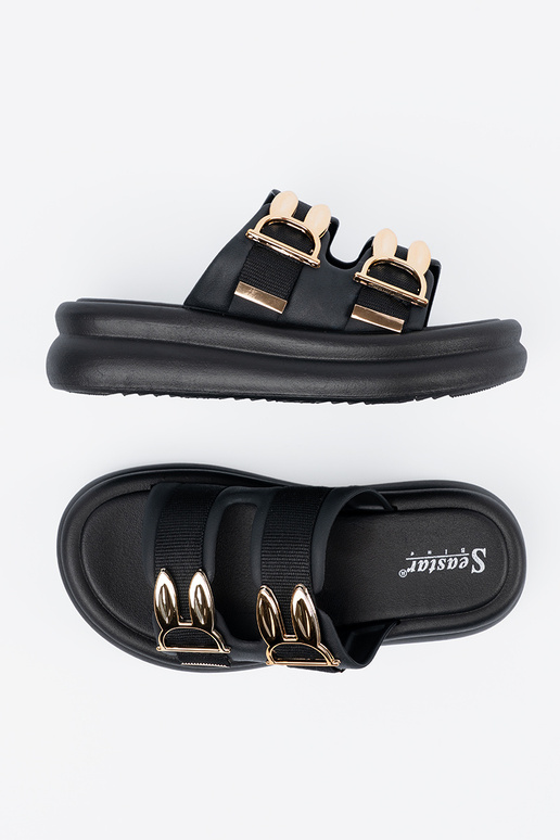 Kullaga kaunistatud platvormi sussid