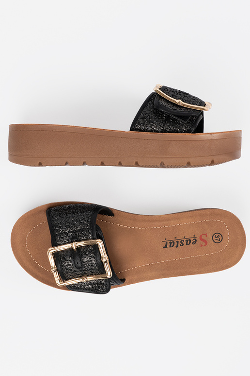 Mustad sussid kuldse klambriga