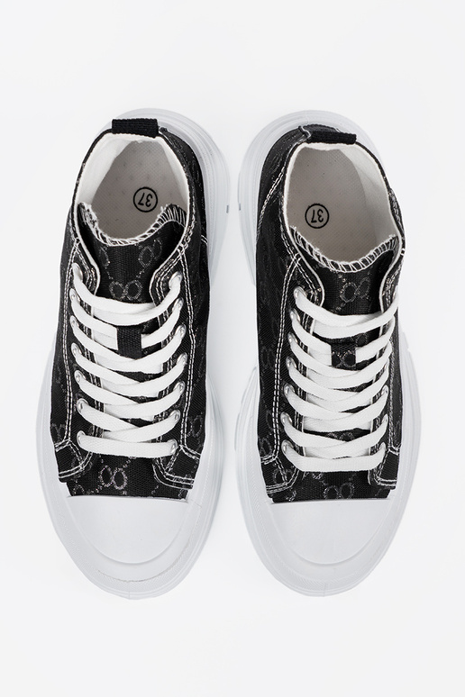 Mustade jalatsid paeltega ja platvormiga