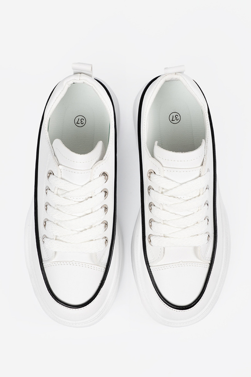 Valged naiste kingad platvormiga Valged naiste kingad platvormiga