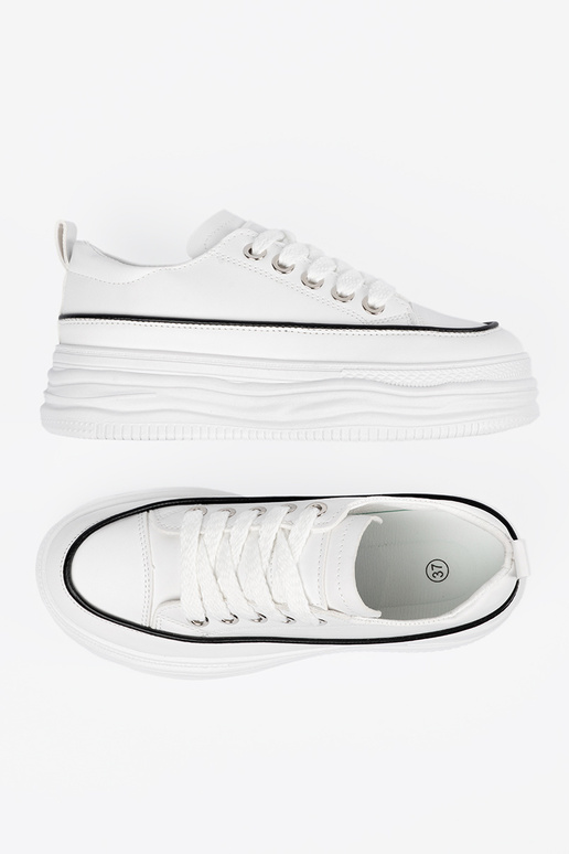 Valged naiste kingad platvormiga Valged naiste kingad platvormiga