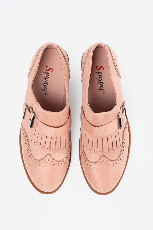 Roosad madalad mokasiinid seemisnahast