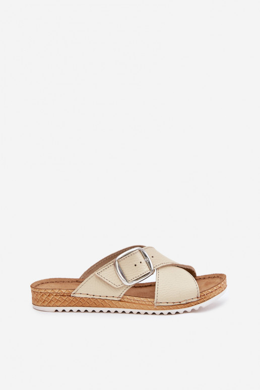 Plätud naturaalsest nahast Pealiste omad neetide ja pandlaga Inblu VO0004GU beeži värvi Plätud naturaalsest nahast Pealiste omad neetide ja pandlaga Inblu VO0004GU beeži värvi