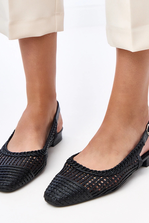 Mustad avatud kannaga baleriinad Eve