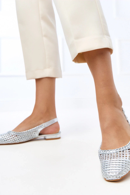 Hõbedased avatud kannaga baleriinad Eve Hõbedased avatud kannaga baleriinad Eve