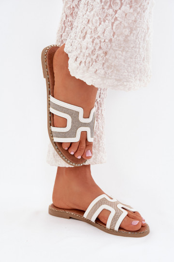 naiste plätud laiade nööridega valget värvi Vereya