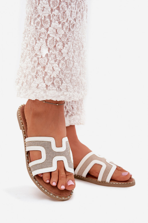 naiste plätud laiade nööridega valget värvi Vereya