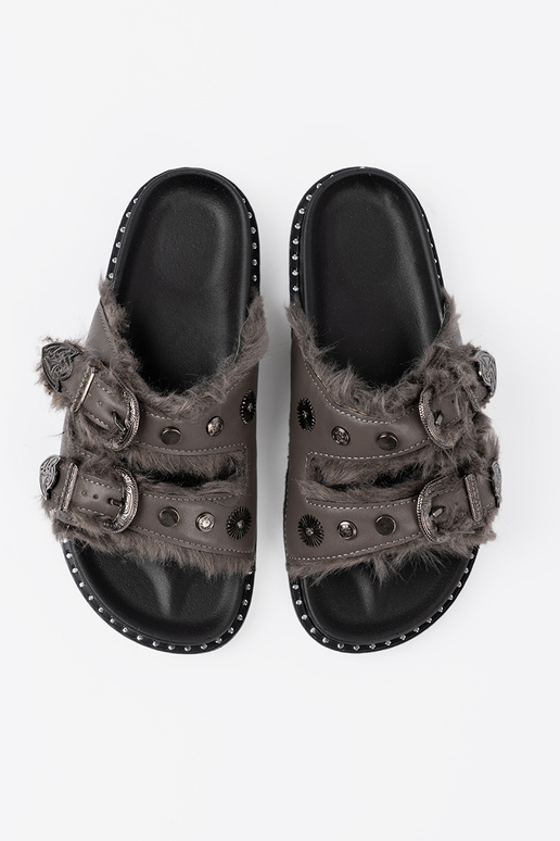 Halli värvi plätud karusnahaga i ćsisseiekami