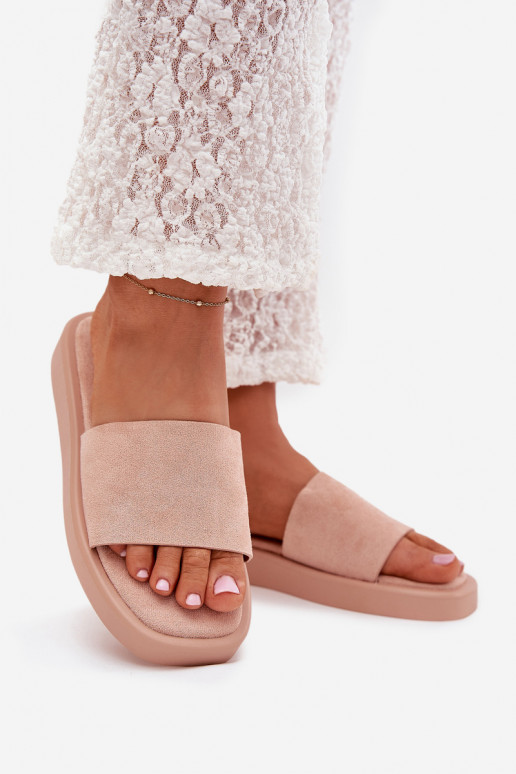 naiste plätud platvormiga Z Eco Suedeu tumeroosad värvi Jorina