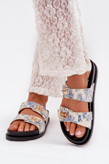 Mustriline naiste plätud platvormiga Sinist värvi Sorina