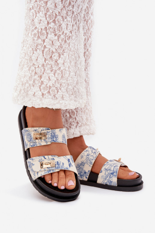 Mustriline naiste plätud platvormiga Sinist värvi Sorina