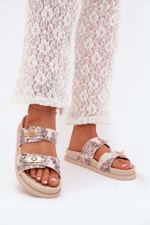 Mustriline naiste plätud platvormiga beeži värvi Sorina