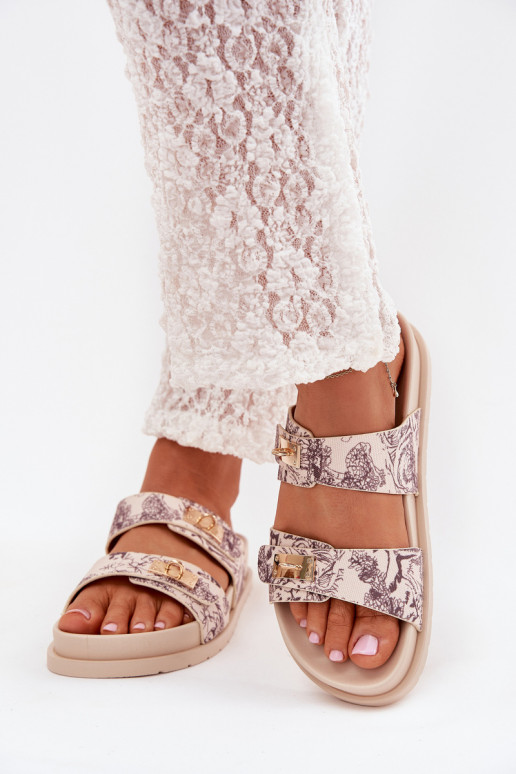 Mustriline naiste plätud platvormiga beeži värvi Sorina