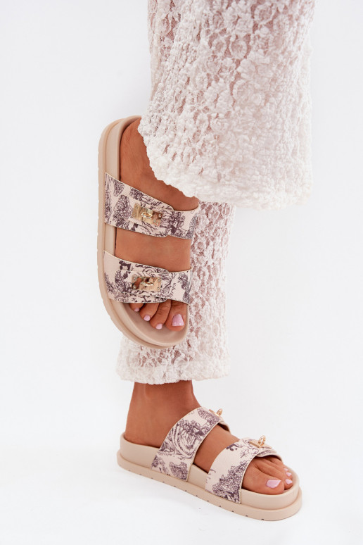 Mustriline naiste plätud platvormiga beeži värvi Sorina