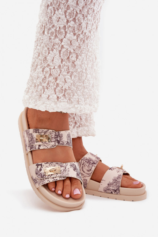 Mustriline naiste plätud platvormiga beeži värvi Sorina