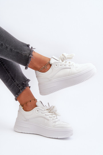 Valged platvormiga sneakers eko nahast Vhisper 2