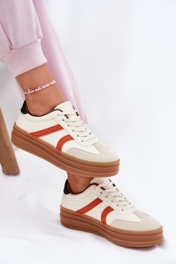 Sneakers tüüpi jalanõud Pealiste omad platvormiga beeži värvi Tolianna