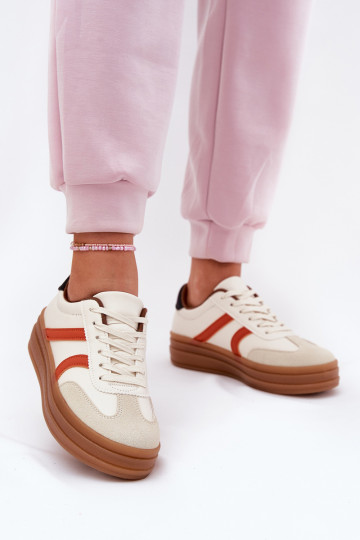 Sneakers tüüpi jalanõud Pealiste omad platvormiga beeži värvi Tolianna 2