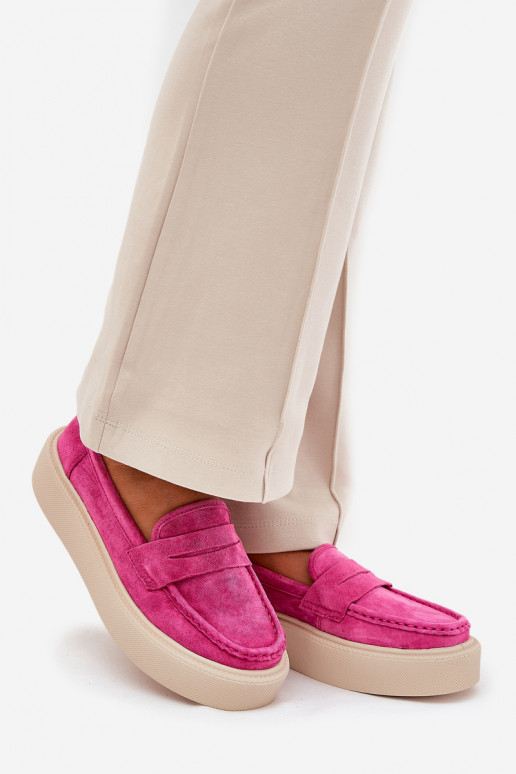 naiste mokasiinid sametist platvormiga Vinceza 79535 roosa