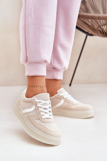 Sellel ondal Sneakers tüüpi jalanõud Pealiste omad platvormiga beeži värvi Telmira 2