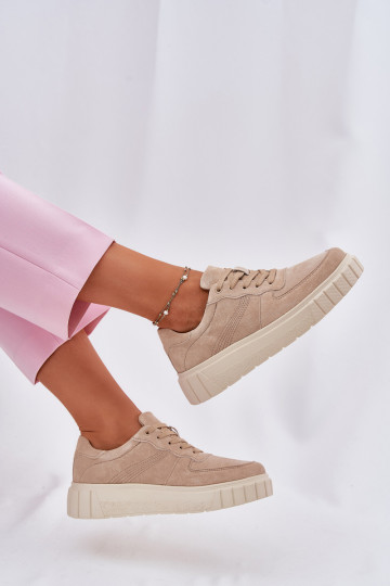 seemisnakhsed Sneakers tüüpi jalanõud Pealiste omad platvormiga beeži värvi Rilsisseena