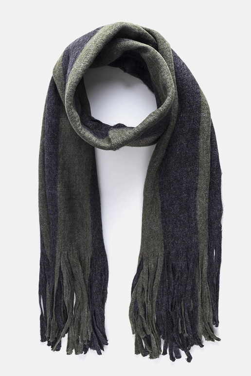 Roheline-hall sall pompomidega Lana