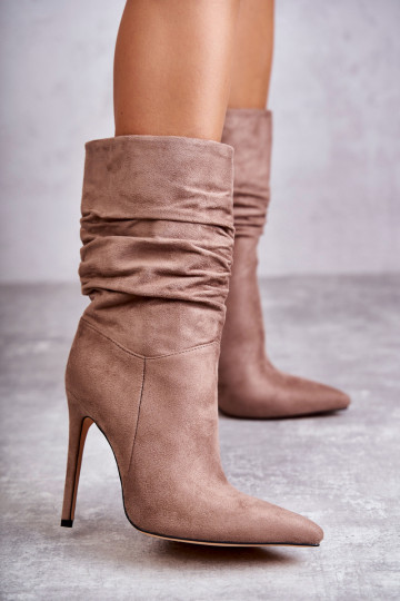 Pealiste volangid Pealiste poolsaapad pika säärega saapad pruunid värvi Laguna 2