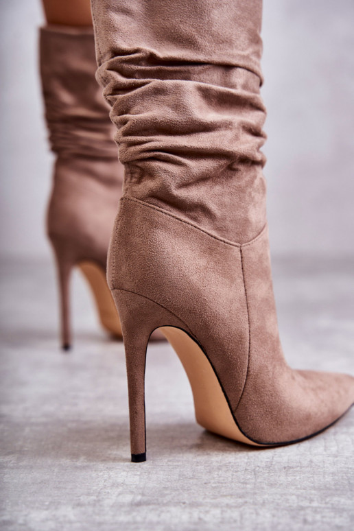 Pealiste volangid Pealiste poolsaapad pika säärega saapad pruunid värvi Laguna