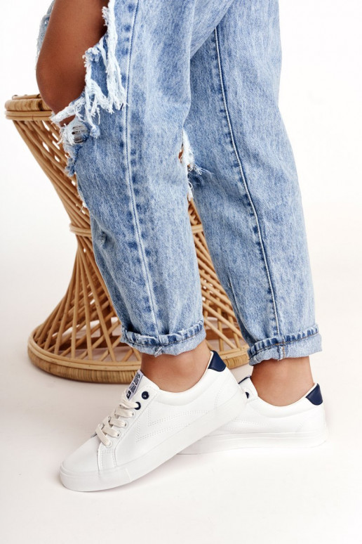 Stiilsed spordijalatsid naturaalsest nahast BIG STAR BB274211 Valge ja meresinine