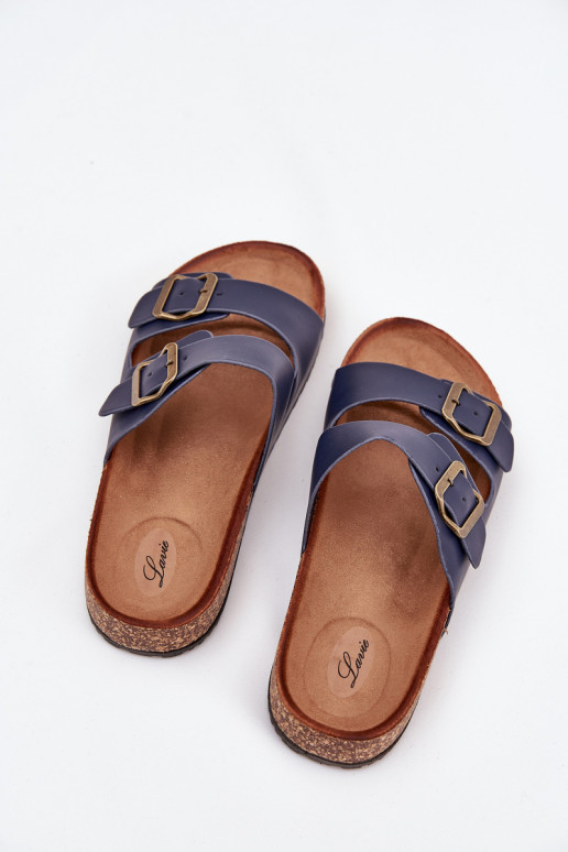 Pealiste omad Sussid Korkosissea platvormil neetide ja pandlaga tumesinist värvi Vesina Pealiste omad Sussid Korkosissea platvormil neetide ja pandlaga tumesinist värvi Vesina