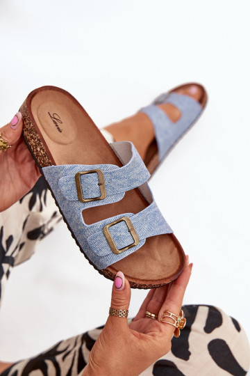 Pealiste omad Sussid Korkosissea platvormil neetide ja pandlaga Jasny Jeans Vesina